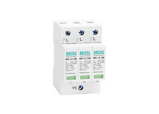 BRITEC AC 12.5kA BR-12.5M 275V T1+T2 सर्ज अरेस्टर क्लास B+C