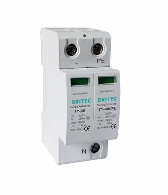 TY-40 1+1 MOV प्रौद्योगिकी पावर ओवरज सुरक्षा उपकरण 40kA एसी ओवरज सुरक्षा