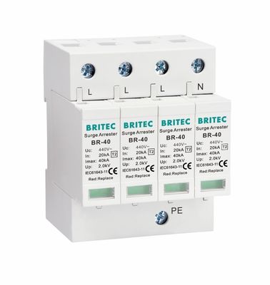 BR-40 440 4P प्रकार 2 40ka अधिभार सुरक्षा उपकरण SPD T2 पावर सुरक्षा arrester बिजली थंडर रक्षक एसी अधिभार 440V अधिभार arrester spd प्रकार 2 अधिभार रक्षक