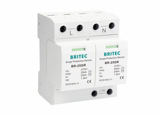 25kA सिंगल फेज IP20 टाइप 1 सर्ज प्रोटेक्शन डिवाइस सर्ज प्रोटेक्टर
