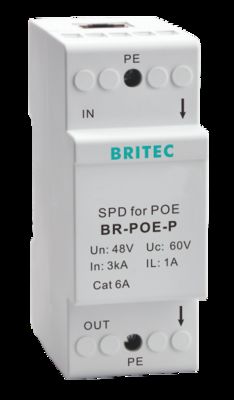 BR-POE-P RJ45 ओवरज सुरक्षा Din रेल POE कैमरा ईथरनेट ओवरज सुरक्षा उपकरण