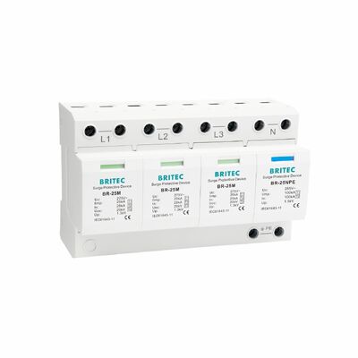 BR-25M 3+1 150V 275V 320V 440V अधिभार संरक्षण उपकरण अधिभार संरक्षण प्रकार 1 अधिभार संरक्षण एसपीडी आपूर्तिकर्ता तीन चरण बिजली अधिभार संरक्षण Überspannungsableiter