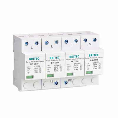 बीआर-25एम 4पी 25केए सर्ज अरेस्टर टाइप 1 थंडर अरेस्टर एसपीएडी क्लास 1 प्लगेबल सर्ज अरेस्टर चीन