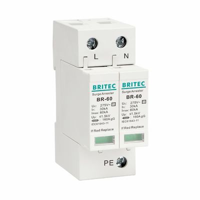 BR275-60 2P 2P एसी SPD 60kA 2P सिंगल फेज सर्ज प्रोटेक्टिव डिवाइस (SPD) सर्ज अरेस्टर सर्ज प्रोटेक्शन डिवाइस