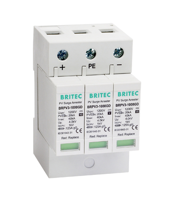 BRPV3-1000 1000V 3P सौर पीवी spd डीसी सर्ज संरक्षण उपकरण सर्ज arrester suppressor पीवी डीसी बिजली संरक्षण