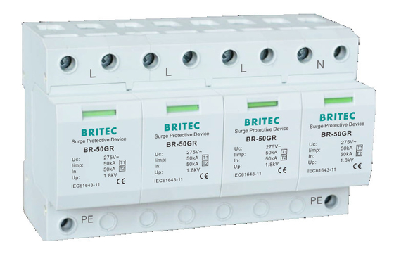 BR-50GR 4P 3 फेज़ 385V टाइप 1 सर्ज प्रोटेक्शन डिवाइस लाइटनिंग अरेस्टर spd