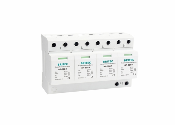 एसी लाइटनिंग एरेस्टर 3 चरण IEC61643 BR-50GR औद्योगिक वृद्धि दबानेवाला यंत्र