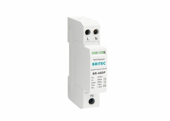 40kA 275V सिंगल फेज 2P टाइप 2 + 3 क्लास II + III सर्ज अरेस्टर्स BR-40DP 2P
