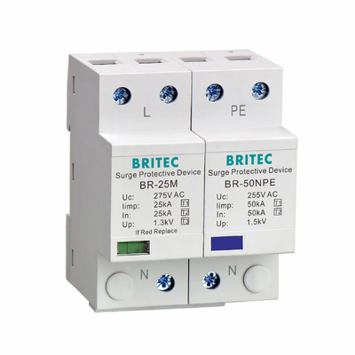 BR-25M 3P+1NPE 25kA T1+T2 सर्ज अरेस्टर B+C लो वोल्टेज 3 फेज़ टाइप 1 AC एसपीडी