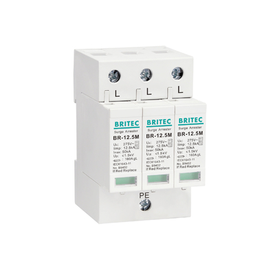 BR-12.5M 1P 12.5kA Tvss अधिभार रक्षक दमनक बिजली अधिभार रोधी t1 t2 spd