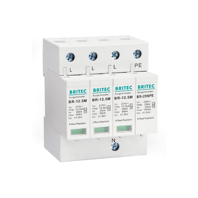 BR-12.5M 1P 12.5kA Tvss अधिभार रक्षक दमनक बिजली अधिभार रोधी t1 t2 spd