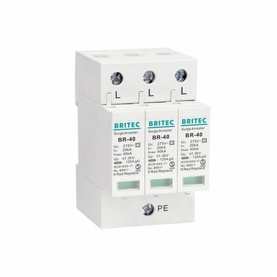 BR-40 2P 40kA 275V टाइप 2 सिंगल फेज़ TVSS SPD सर्ज प्रोटेक्शन डिवाइस लाइटनिंग प्रोटेक्शन