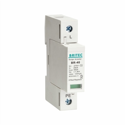 BR-40 2P 40kA 275V टाइप 2 सिंगल फेज़ TVSS SPD सर्ज प्रोटेक्शन डिवाइस लाइटनिंग प्रोटेक्शन