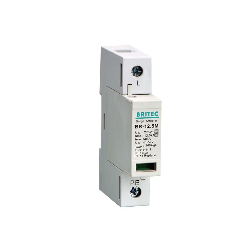 BR-12.5M 1P 12.5kA Tvss अधिभार रक्षक दमनक बिजली अधिभार रोधी t1 t2 spd