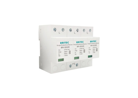 Type 1 Class B Surge Thunder Protection Device 50kA 385V Three Phase System