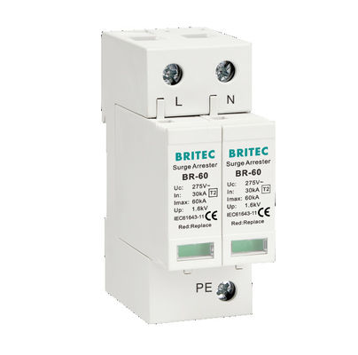 BR-60 3P सर्ज प्रोटेक्शन डिवाइस लाइटनिंग अरेस्टर Spd Type2