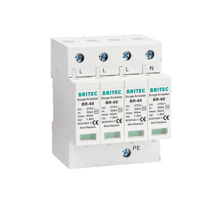 BR-60 3P सर्ज प्रोटेक्शन डिवाइस लाइटनिंग अरेस्टर Spd Type2