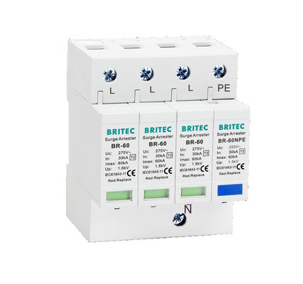 BR-60 3P सर्ज प्रोटेक्शन डिवाइस लाइटनिंग अरेस्टर Spd Type2