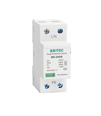 BR-25GR 4P क्लास I टाइप 1 सर्ज अरेस्टर SPD थंडर प्रोटेक्टर स्पार्क गैप spd टाइप 1 4p एसी spd सर्ज प्रोटेक्टर