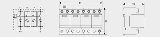 बीआर-25जीआर 4पी एसपीडी सर्ज लाइटनिंग प्रोटेक्शन डिवाइस डीआईएन रेल 35 एमएम एसी एसपीडी