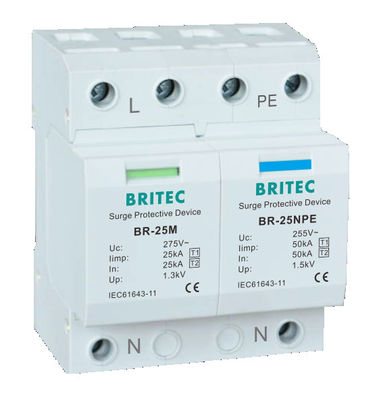 BRITEC BR-25M T1+T2 B+C 3P DIN रेल 35mm Spd T1 वैरिस्टोर ओवरज स्ट्रेसर प्रकार1 3p ओवरज प्रोटेक्टर