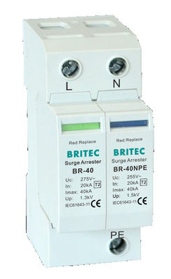 BRITEC BR-40 4P सर्ज प्रोटेक्शन डिवाइस थ्री फेज़ SPD लाइटनिंग प्रोटेक्शन अरेस्टर चीन सर्ज प्रोटेक्शन निर्माता
