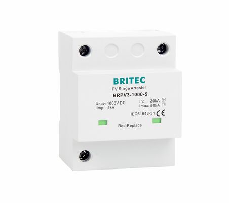 BRPV3-1000-5 T1 50kA DC 1000V 5kA टाइप 1+2 PV सर्ज प्रोटेक्टर सर्ज अरेस्टर सोलर सर्ज प्रोटेक्शन डिवाइस t1 t2 dc SPD फोटोवोल्टिक SPDs