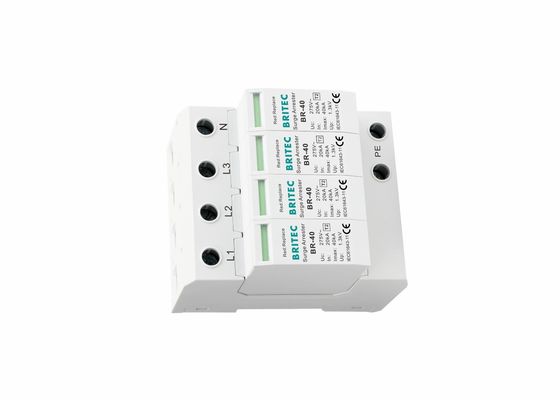 UL94-V0 35mm Din Rail 40ka टाइप 2 बिजली संरक्षण पावर ओवरजेज अरेस्टर