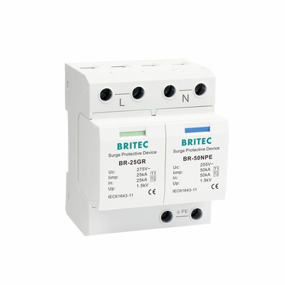 BR-25GR 3P+1 टाइप 1 ओवरज सुरक्षा उपकरण एसपीडी थंडर अरेस्टर स्पार्क गैप एसपीडी प्लग-इन ओवरज अरेस्टर
