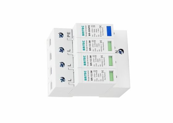 सीई क्लास बी + सी 12.5 केए लाइटनिंग अरेस्टर सर्ज अवशोषक उच्च निर्वहन वर्तमान