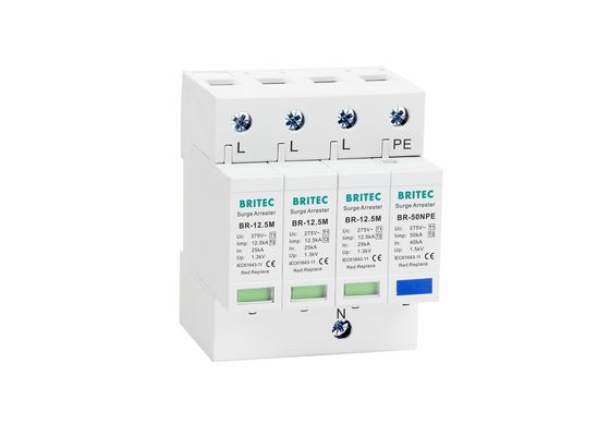 सीई क्लास बी + सी 12.5 केए लाइटनिंग अरेस्टर सर्ज अवशोषक उच्च निर्वहन वर्तमान