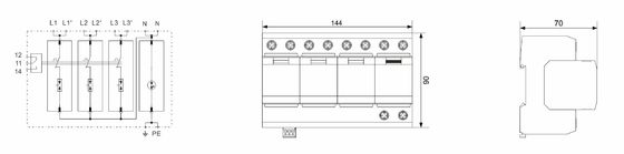 BR-50GR 3P+1 ओवरज सुरक्षा उपकरण वर्ग 1 बिजली संरक्षण SPD spd 50ka प्रकार 1 ओवरज सुरक्षा उपकरण