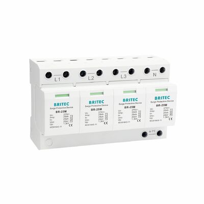 BR-25M 3+1 150V 275V 320V 440V अधिभार संरक्षण उपकरण अधिभार संरक्षण प्रकार 1 अधिभार संरक्षण एसपीडी आपूर्तिकर्ता तीन चरण बिजली अधिभार संरक्षण Überspannungsableiter