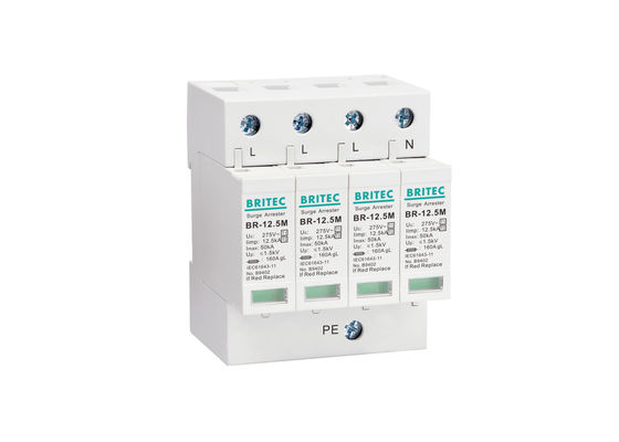 3 चरण पूरे घर के ओवरज्यूज डिप्रेसर वर्ग I + II Spd सुरक्षा उपकरण 4P