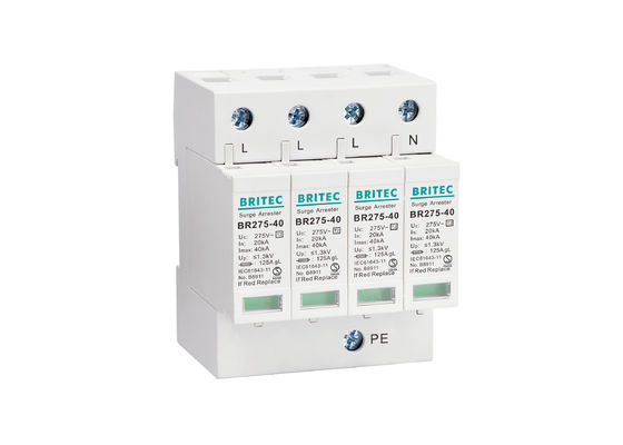 40kA तीन चरण एसी SPD इलेक्ट्रिकल निर्माता प्लास्टिक थंडर Arrester