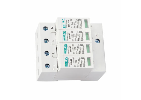40kA 4P 275V टाइप 2 सर्ज प्रोटेक्शन डिवाइस एसपीडी सर्ज अरेस्टर थ्री-फेज टीएन-एस सिस्टम के लिए