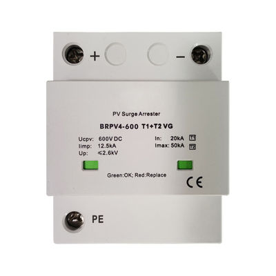 BRPV3-1000 T1 50ka DC 1000V 12.5ka पीवी ओवरजेज अरेस्टर सौर ओवरजेज सुरक्षा उपकरण फोटोवोल्टिक एसपीडी सौर वोल्टेज दमन