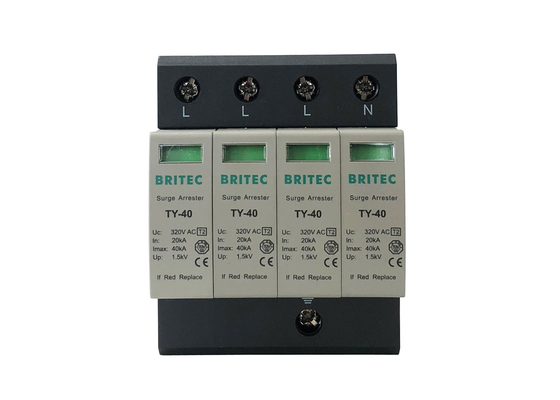 एसी 4पी ओवरज सप्रेसर 40KA ओवरज सुरक्षा हाउस बिजली सुरक्षात्मक बंदर