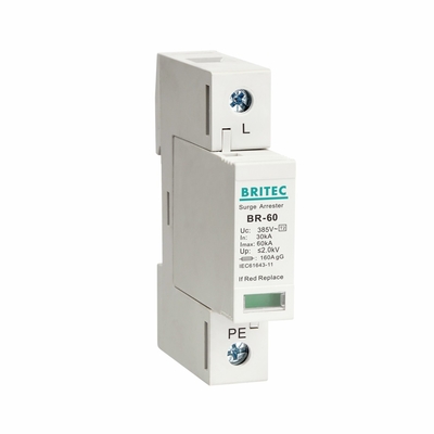 BR385-60 3P वर्ग II एसपीडी 60kA प्रकार 2 अधिभार संरक्षण उपकरण