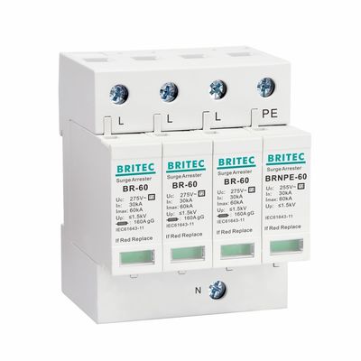 BR275-60 2P 2P एसी SPD 60kA 2P सिंगल फेज सर्ज प्रोटेक्टिव डिवाइस (SPD) सर्ज अरेस्टर सर्ज प्रोटेक्शन डिवाइस