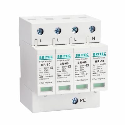 BR275-60 2P 2P एसी SPD 60kA 2P सिंगल फेज सर्ज प्रोटेक्टिव डिवाइस (SPD) सर्ज अरेस्टर सर्ज प्रोटेक्शन डिवाइस