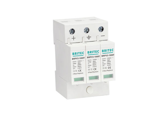 डीसी टाइप पीवी सर्ज अरेस्टर थर्मलप्लास्टिक 1 + 2 एसपीडी 3 पी 5 केए सर्ज प्रोटेक्शन डिवाइस 1000 वी