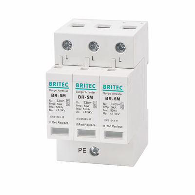 5kA 3P 320Vac लाइटनिंग प्रोटेक्टर टाइप 1+2 AC सर्ज प्रोटेक्शन डिवाइस / क्लास I+II / क्लास B+C सीरीज