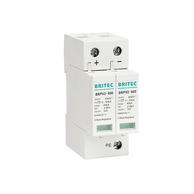 BRPV2-600 2 मोड 600V फोटोवोल्टिक PV SPD DC सर्ज प्रोटेक्टिव डिवाइस सोलर SPD DC 600V PV सर्ज अरेस्टर सोलर वोल्टेज सप्रेशन